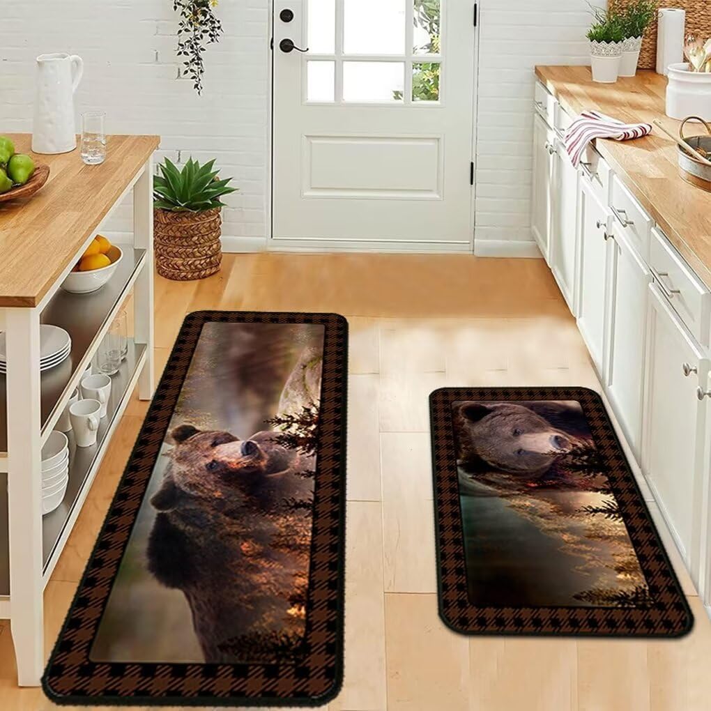 Soyalie Vintage Brown Jungle Pattern Rugs Stain Resistant