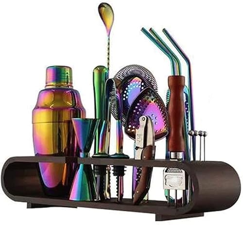 Kit de barman de herramientas de bar de cóctel, 20 piezas de acero inoxidable mixología kit de bartending para mezcla de bebidas, bares en casa