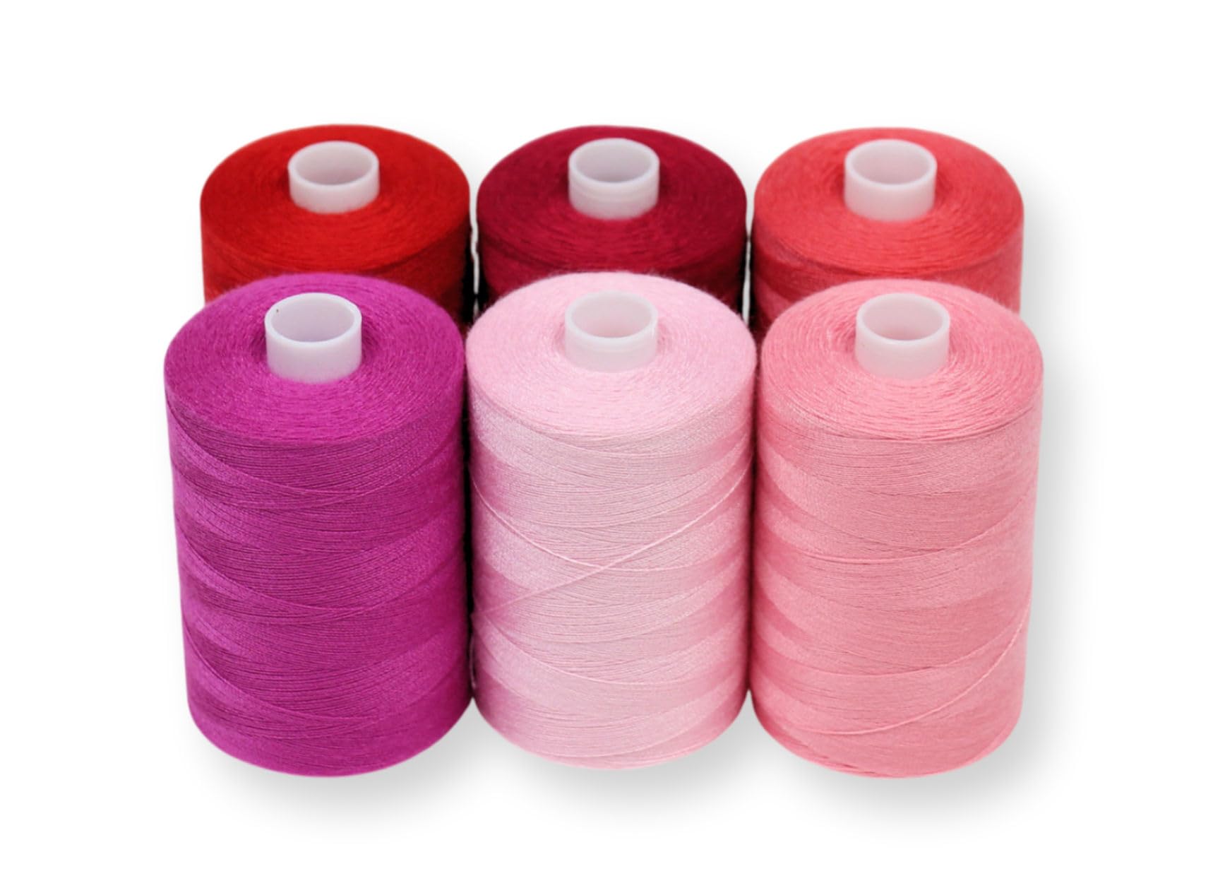 BlesSew Sewing Thread in Red Colour Tones – 6 Spools of Polyester Thread for Sewing Machine for Beginners, Hand Stitching & Quilting - 1000 yds per Spool