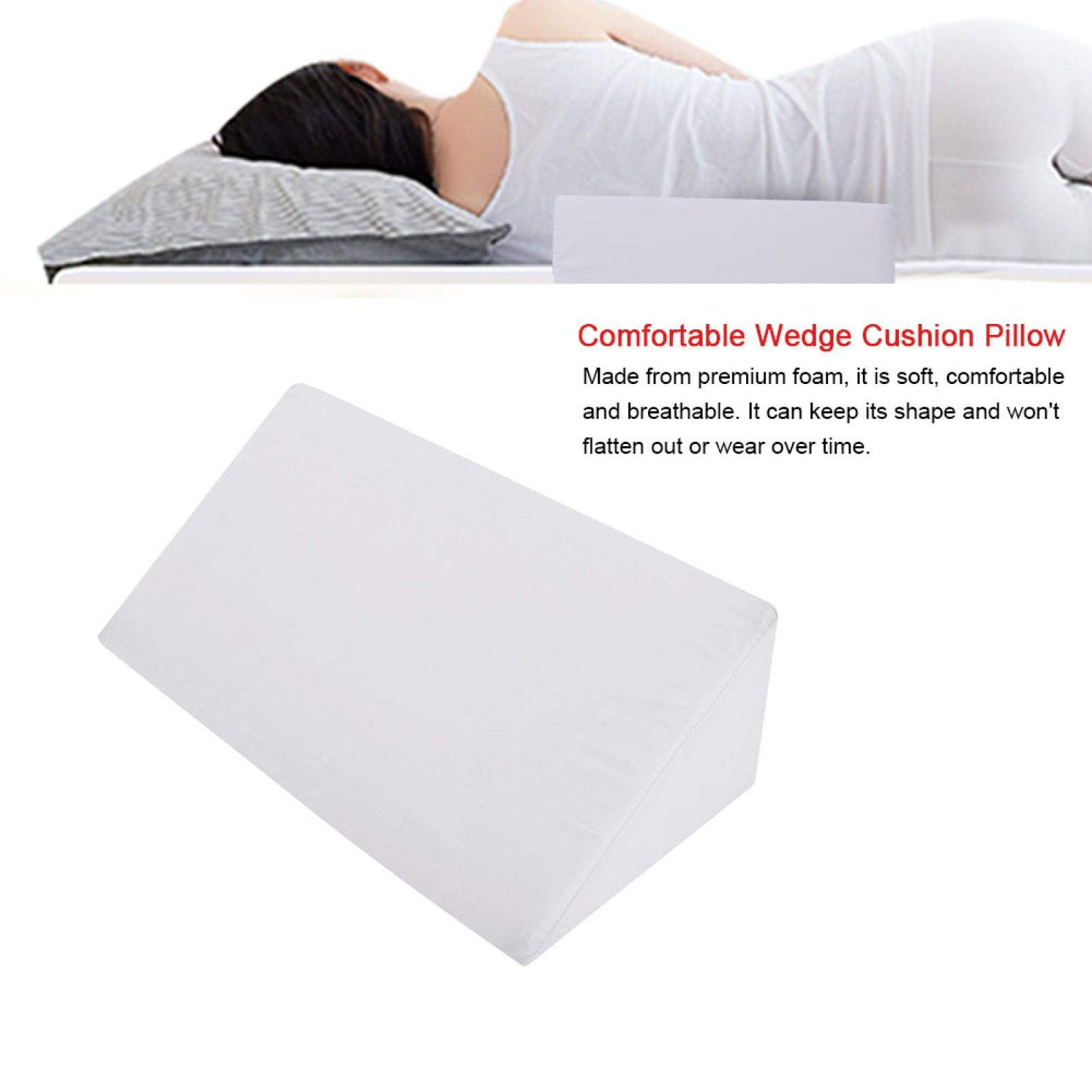 Cojín de Espuma Cojín Cojín Cojín de Espuma Suave Cojín Suave, Cojín de Espuma cómodo Elevación de la Pierna Espalda Lumbar Alivio Descanso Soporte Funda de Almohada Cojín(Blanco)