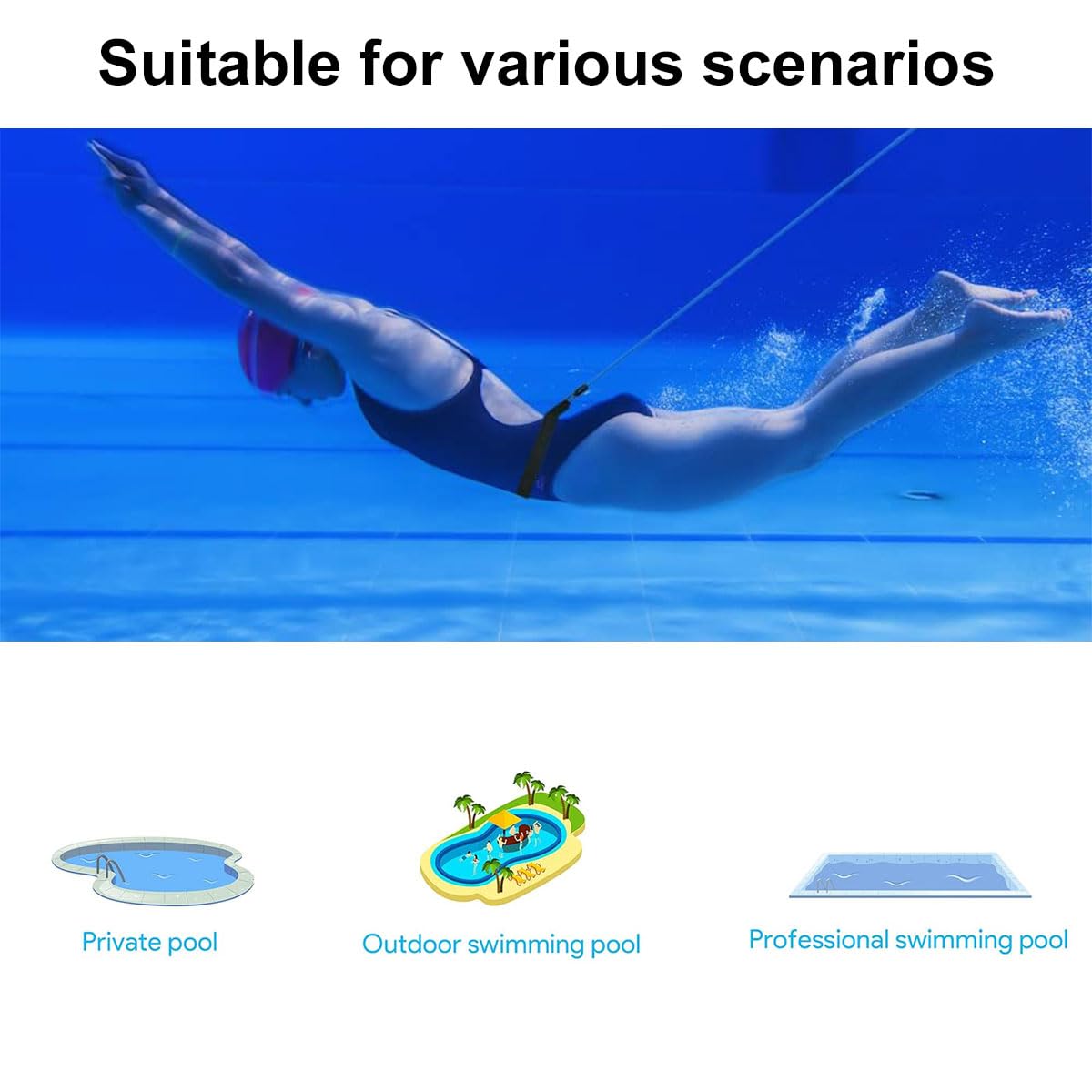 Schwimmgurt Für Pool,3 Meter Schwimmtrainer Gürtel,Schwimmwiderstand Gürtel,Schwimmhilfe Gurtel,Schwimmgurt Schwimmtrainer,Schwimmgürtel Für Pool Erwachsene,Für Widerstandstraining,Schwimm,Gelb