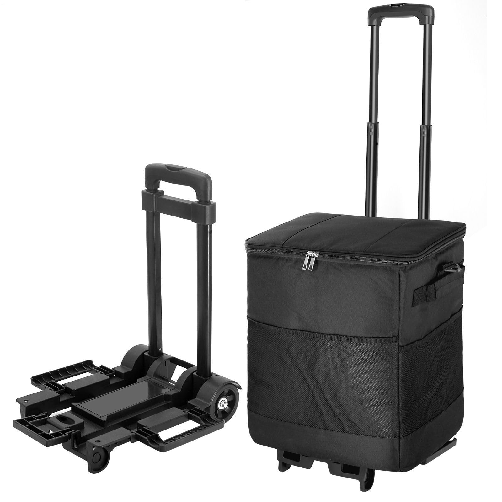 con Ruedas de isotérmica Impermeable | Enfriador de viaje plegable con ruedas para Aire Libre Camping Playa Pícnic Patio Viajes Viaje por Carretera Almuerzo