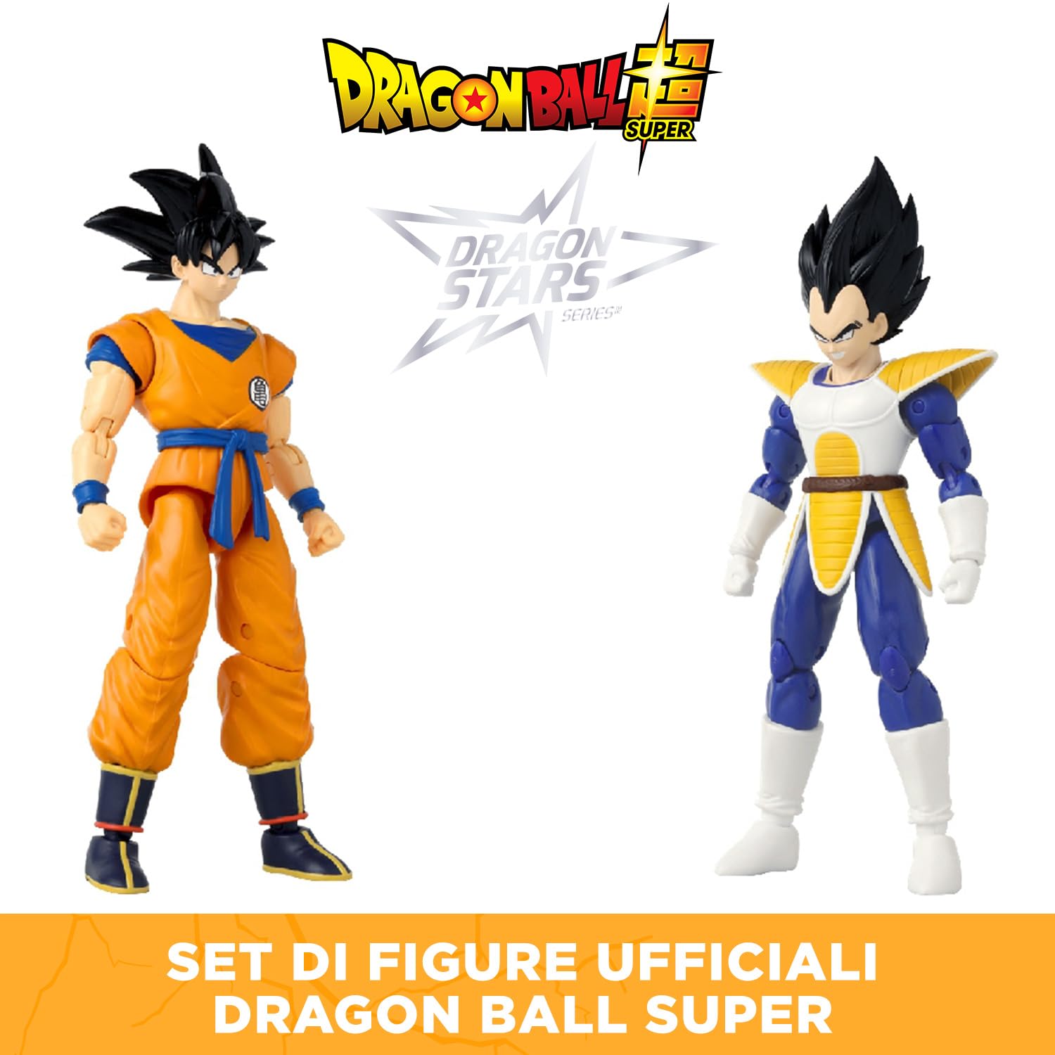 BANDAI – Dragon Ball Super – Figurine Dragon Stars 17 cm – Battle Pack – Vegeta vs Goku – Pacchetto di 2 figurine Dragon Ball da collezione – Giocattolo per bambini dai 4 anni in su – 37294
