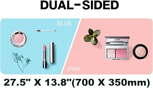 Miniatura 2 de Protector de cuero para escritorio, alfombrilla grande de piel sintética de doble cara, antideslizante e impermeable de 27.5 x 13.8 pulgadas,