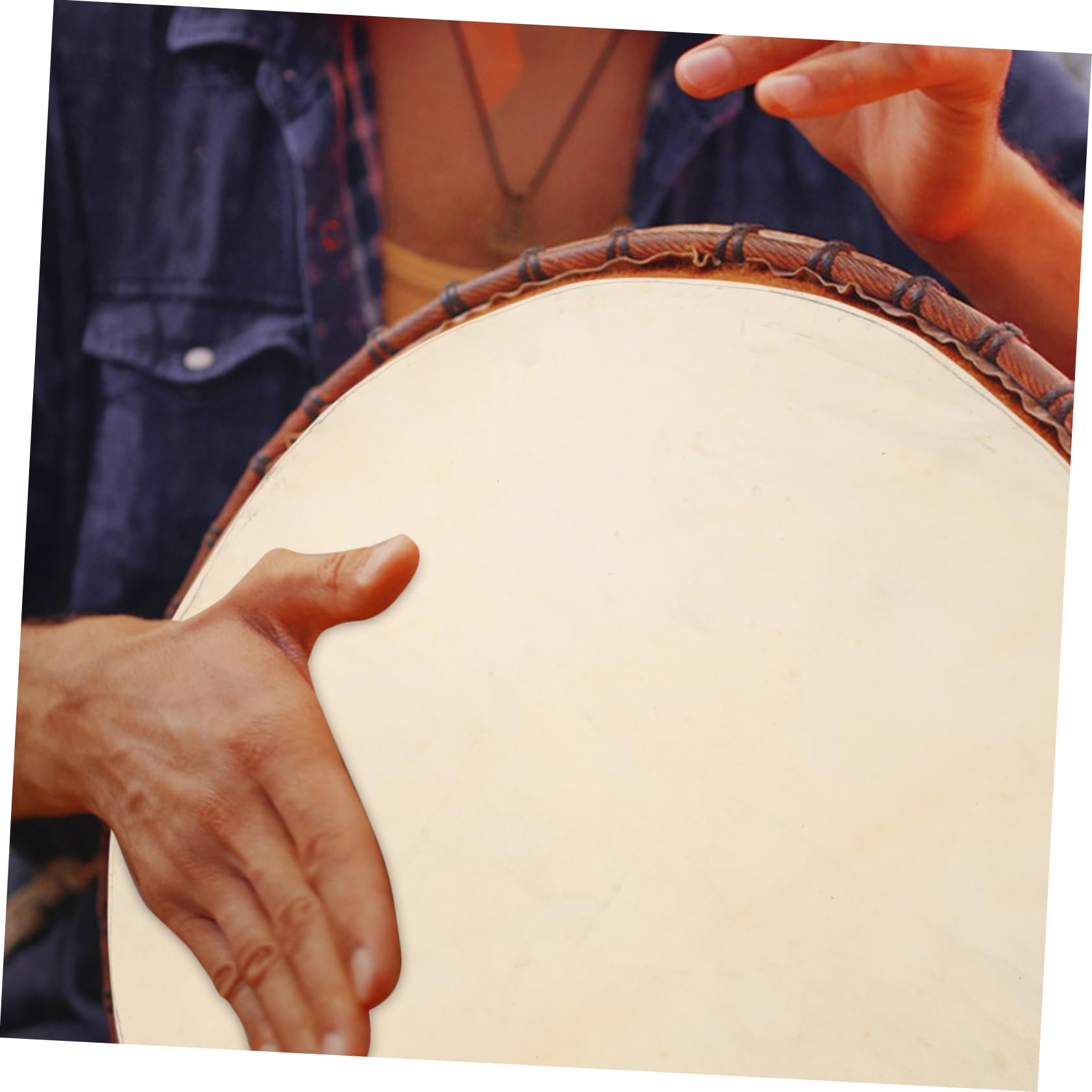 JEWEDECO Leather Drum Head Goat Skin Replacement for African Percussion and Expertly Crafted for Superior Sound