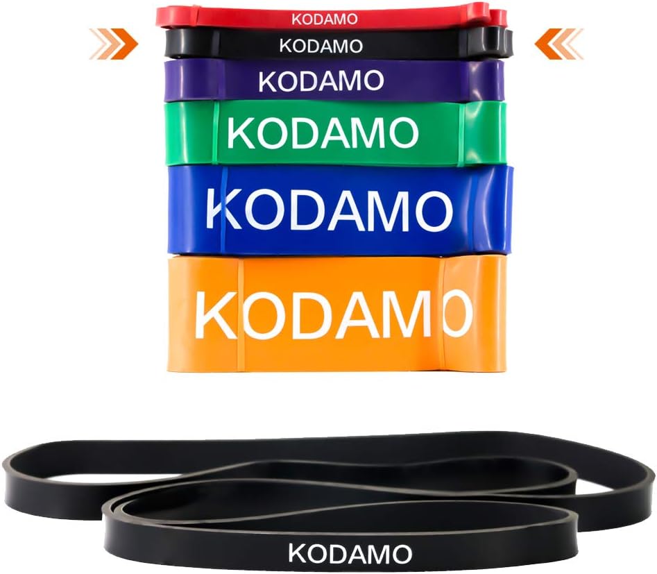 KODAMO Pull-Up Assist Bands- Heavy Duty Resistance Bands, Perfect for Body Stretching, Powerlifting, Resistance Training - Single Band（BLACK 19MM）