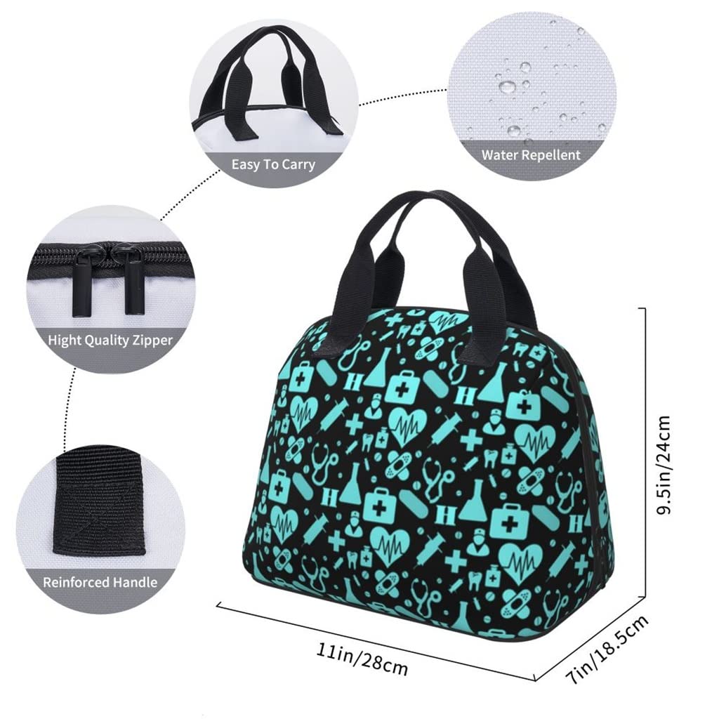 Bento Lunch Box Bag, Scatole for la conservazione degli alimenti, Borsa da viaggio Borse for il pranzo isolate Custodia for alimenti for cartoni animati da donna Forma a conchiglia Cooler Warm Bento B