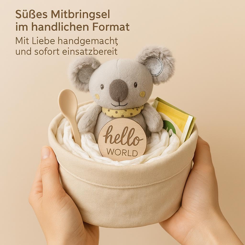 Gâteau de couches bohème vintage pour fille et garçon avec hochet koala, cadeau de naissance