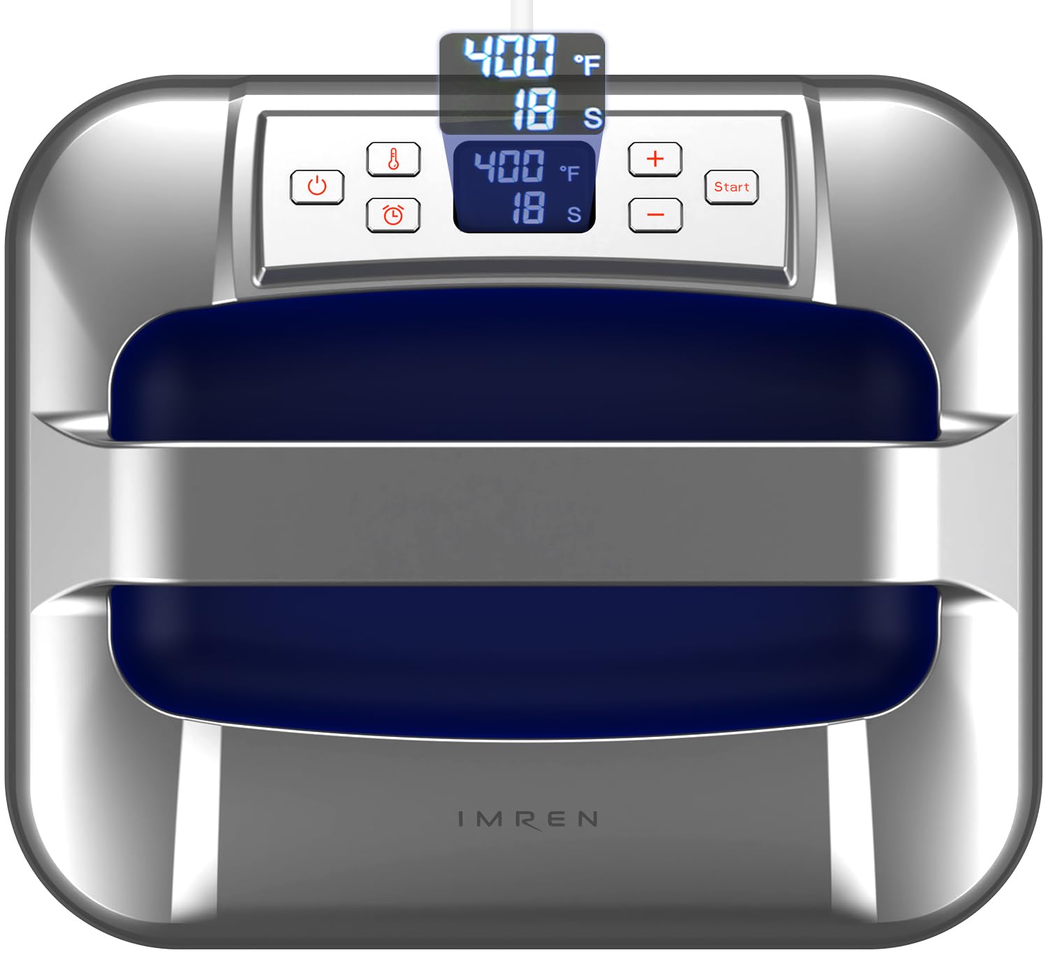 Máquina de prensado térmico portátil IMREN de 12 x 10 para camisetas y sudaderas, transferencia térmica para proyectos de transferencia térmica de vinilo por sublimación hasta 410-210 C, azul