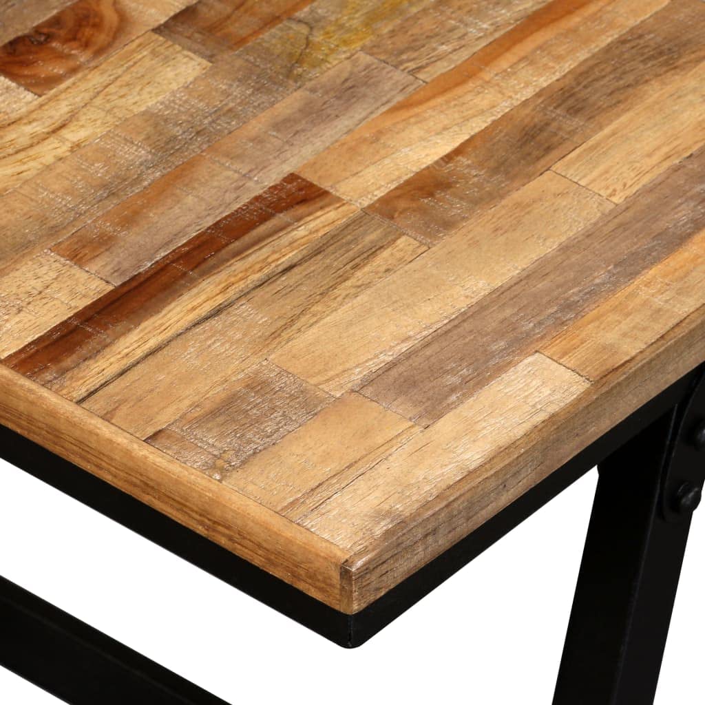 vidaXL Sitzbank Recyceltes Teak Stahl 160x35x45cm Flurbank Holzbank Küchenbank