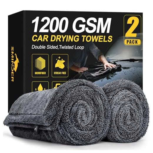 SMINDER Microfiber Car Drying Towels - 2-Pack