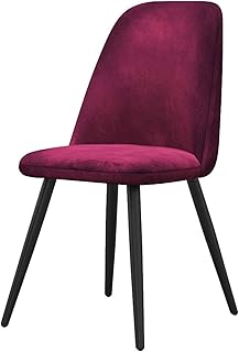 ZYXF Sillas De Comedor Asiento Tapizado Moderno Tulipán Estilo Resistente De Acero Piernas De Oficina Ergonómica Silla De Oficina Gruesa Tela Casa Mobiliario (Color : Purple)