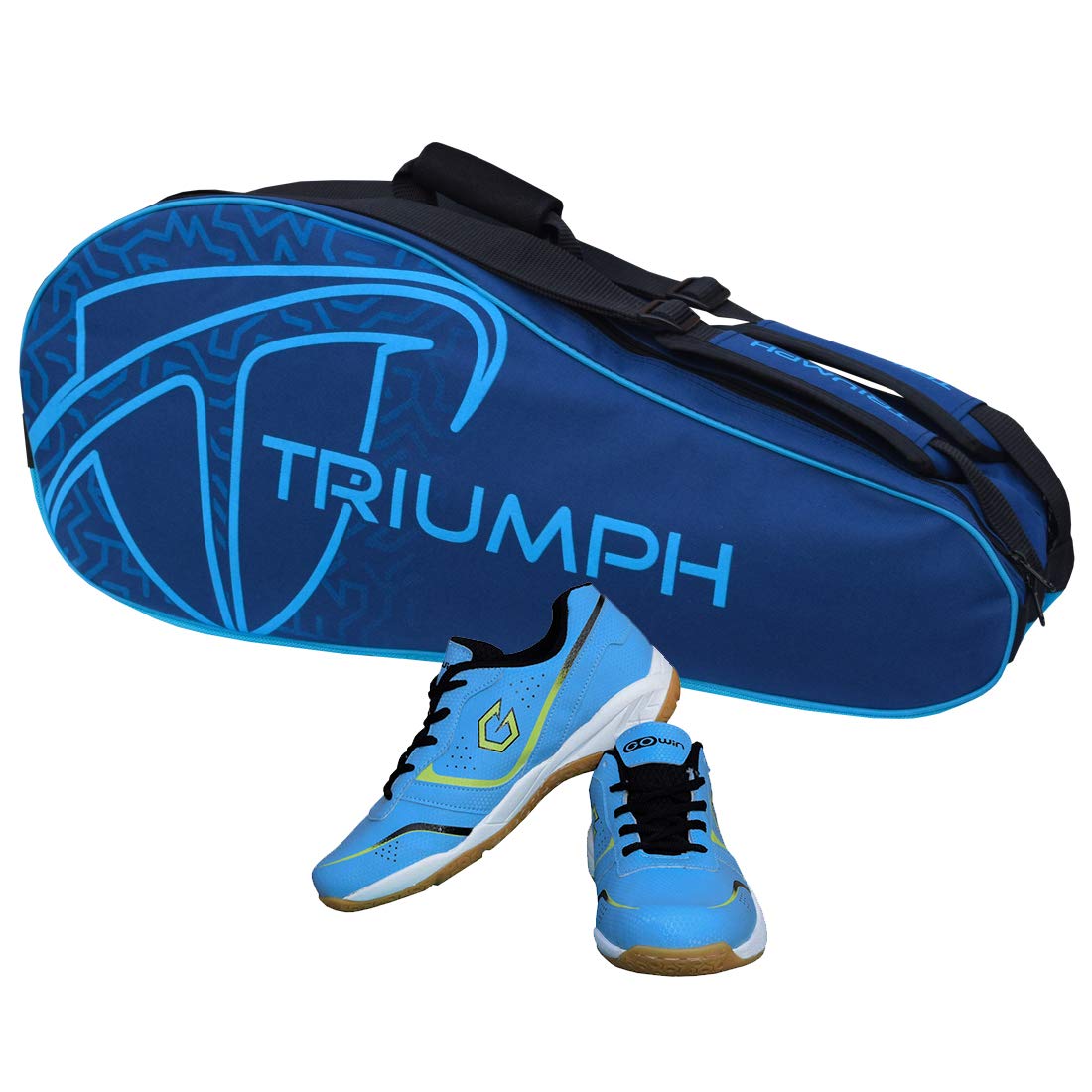 Badminton Shoe Smash Sky Size-6 with Triumph Badminton Bag 303 Navy/Sky-image-19