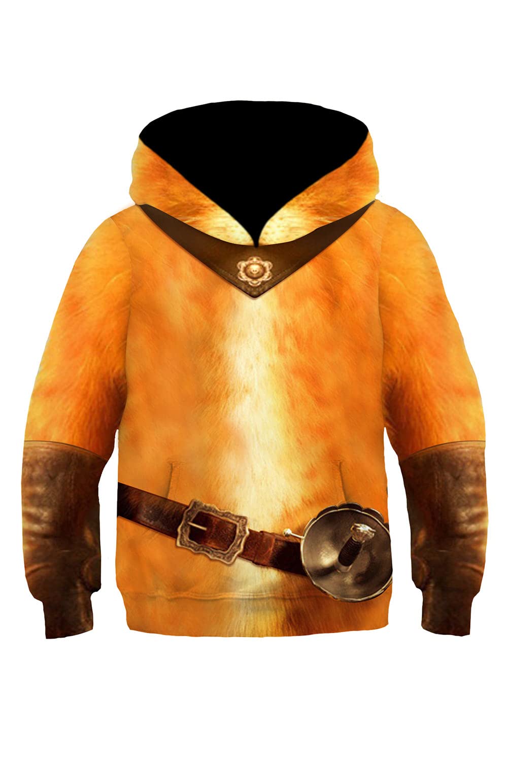 ByvitoyKids Puss Costume Cat in Boots Cosplay Hoodies Pullover Coat 3D Printed Sweatshirts for Boys Girls Party (Puss, M)