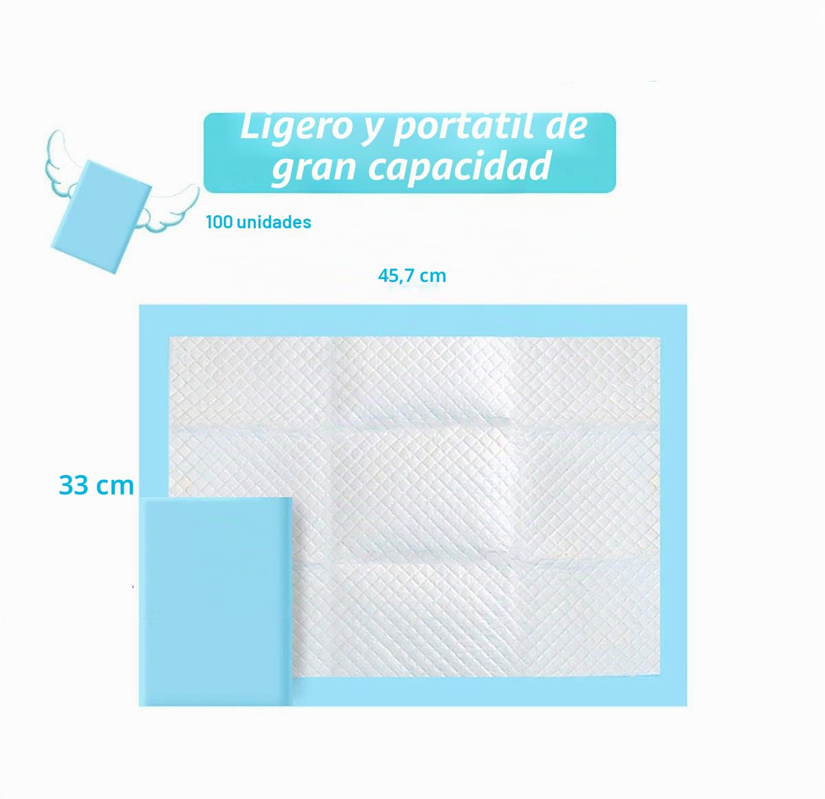 Almohadilla desechable para bebé, 100 Unidades, Almohadilla cambiadora de incontinencia, pañales para recién Nacidos, Suaves, Transpirables, Impermeables, a Prueba de Fugas, absorción rápida, 13 x 18