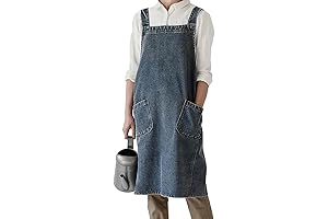Denim Apron with Large Pockets for Cooking Kitchens, Gardening Aprons for Women...