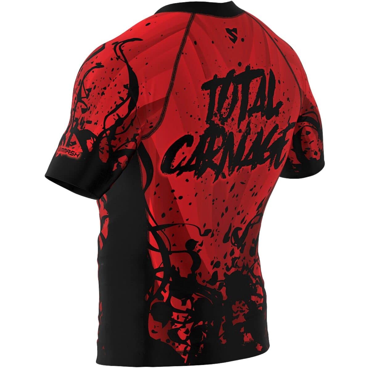 SMMASH Helion Rashguard Hombre Manga Corta, Camisetas Hombre para MMA, Artes Marciales, Krav Maga, BJJ, K1, Karate, Material Transpirable y Antibacteriano — view 4