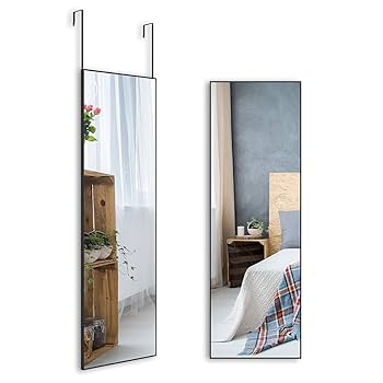 扉付きスタンドミラー　姿見　全身鏡　鏡 鏡 ミラー ドア風 スタンドミラー 姿見 全身鏡 アンティーク風