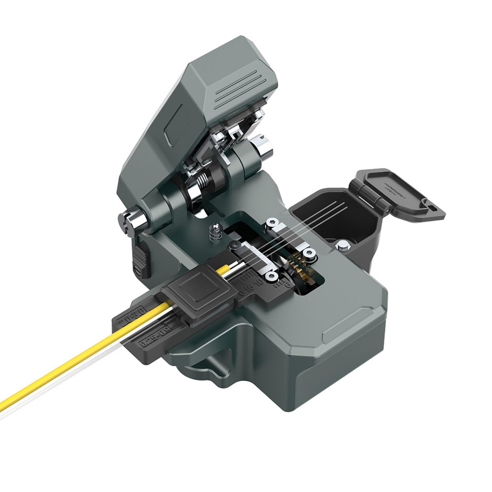 Cliveuse de Fibre Optique, Outil de Coupe Haute Précision avec Lame 24 Positions, Angle de Coupe <0,5°, 3 Pinces Remplaçables, Coupe-Fibre Tout Métal pour Soudure FTTH