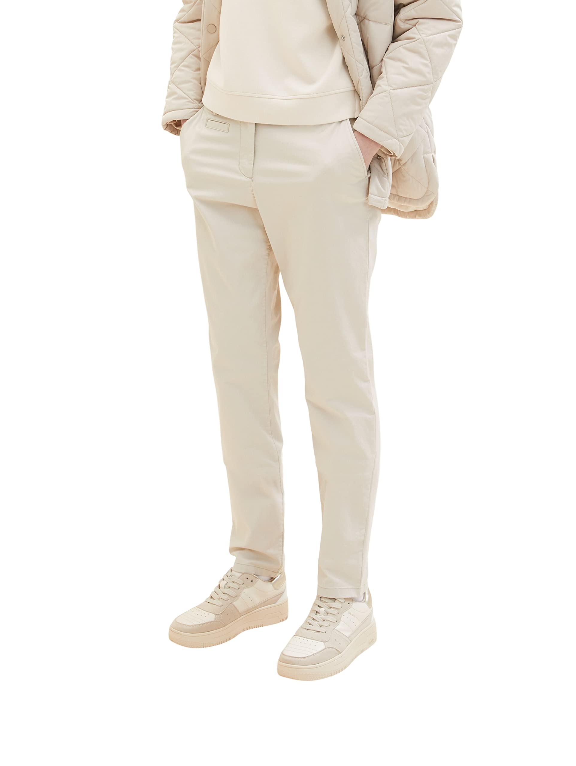 TOM TAILOR Ladies Chino Pants 1035793, 12365 - Dusty Beige, 32W / 30L
