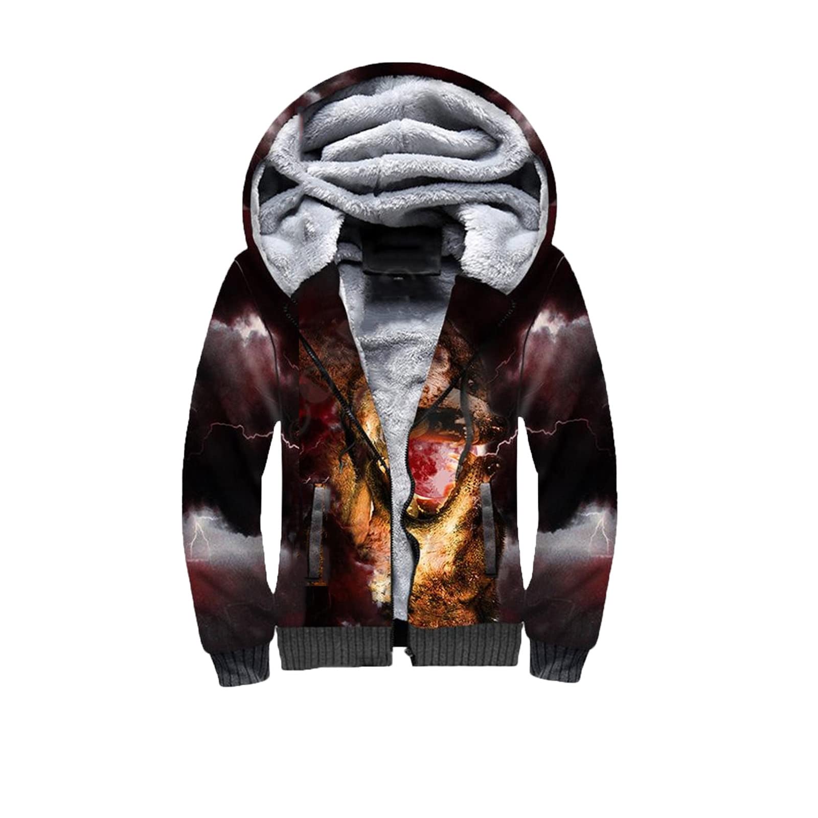 Sweat à capuche loup 3D idéal pour le cosplay et les sorties d'hiver