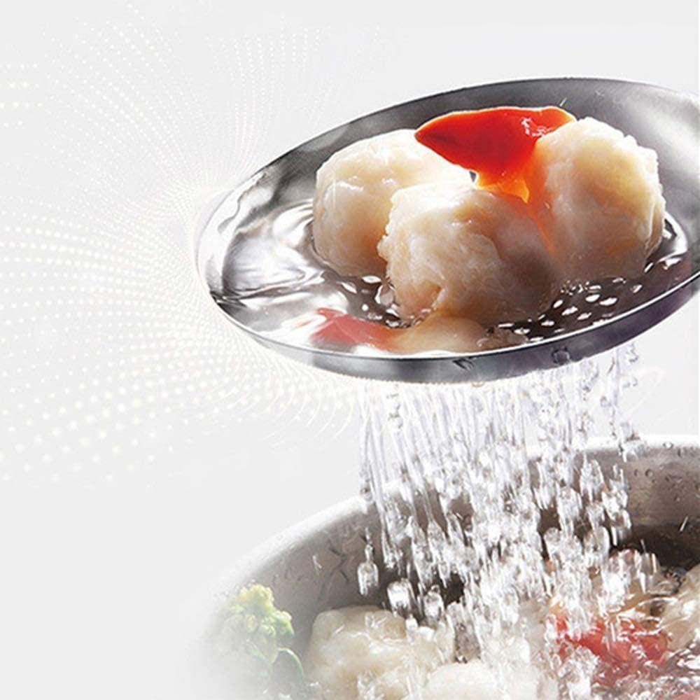 Juego de utensilios de cocina de acero inoxidable de 6 piezas con asas huecas, incluye espátula, cuchara de sopa, skimmer, pala para freír, cuchara de arroz para utensilios de cocina antiadherentes