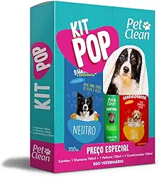 Kit Banho Pet Clean Cães e Gatos – 3 Itens | Higiene Completa para seu Pet