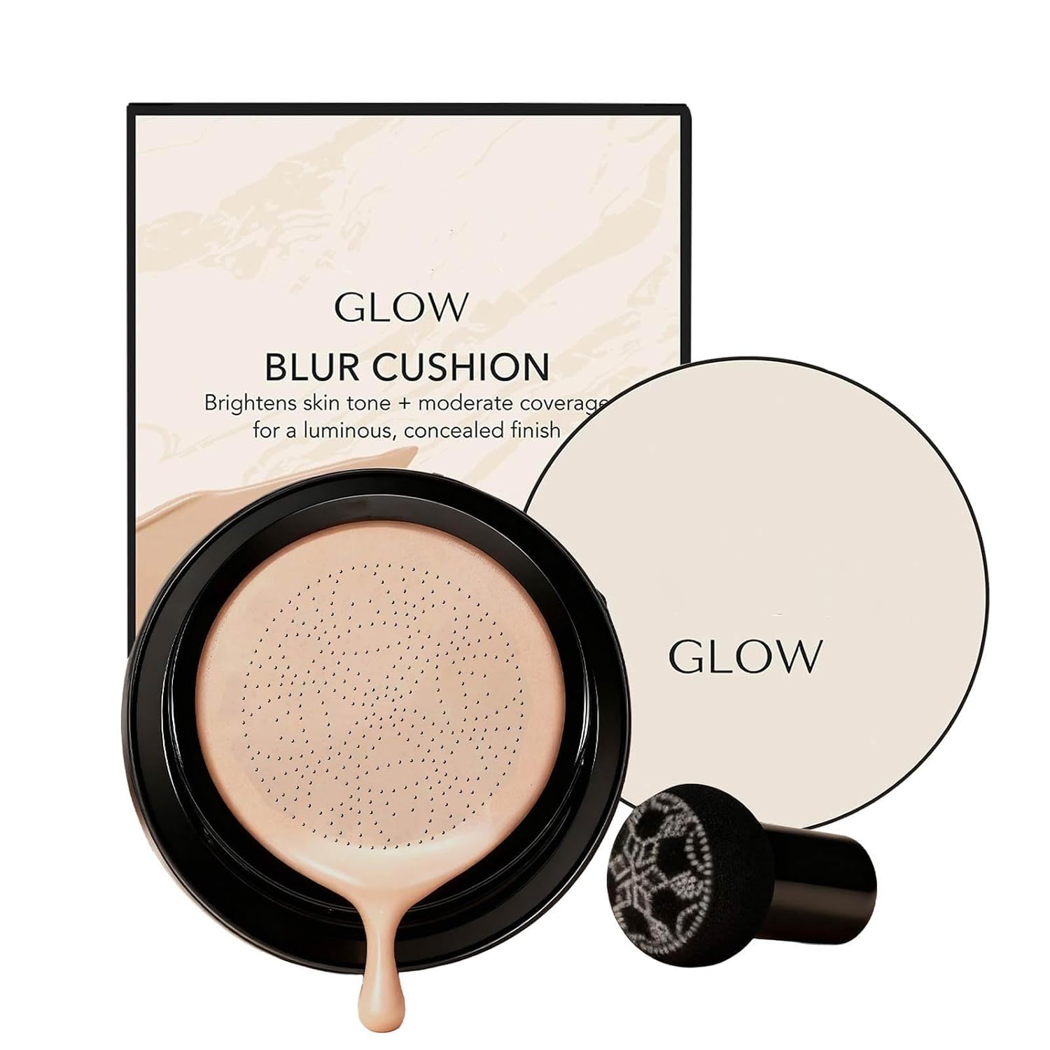 Foundation-Puder CC-Creme mit Pilzf rmigem Applikator BB-Creme Gesichtsmake-Up f r Reife Haut Air Cushion zur Hautt nung Hebt und Spendet Feuchtigkeit Langanhaltendes Make-up Natural