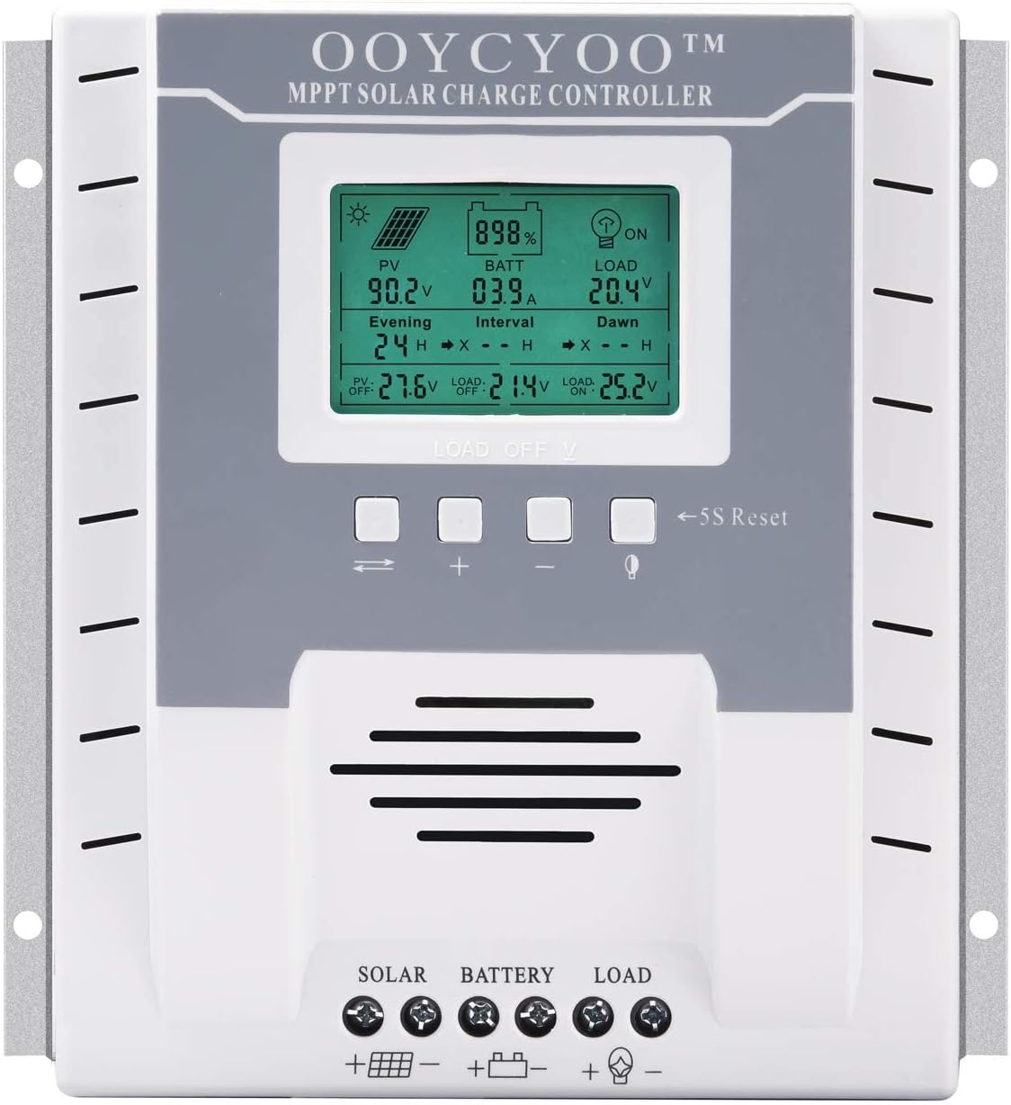 MPPT Charge Controller 100 amp 12V/24V Auto, 100A Solar Panel Charge Regulator with Blacklight LCD Display Max 100V for Lead-Acid Sealed Gel AGM Flooded Lithium Battery（+1.5M LCD485）