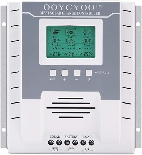 Vista 8 de Controlador de Carga MPPT 60 amperios 12V/24V Auto, Regulador de Carga de Panel Solar 60A con Pantalla LCD Retroiluminada Máxima 100V para Batería