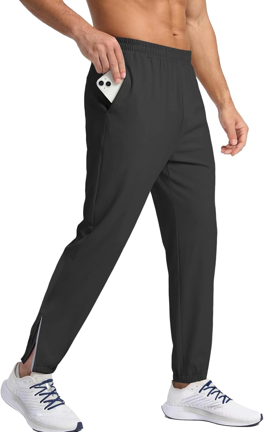 Auxo Men Joggers Pants Track Traning Running Athletic Workout Pants with Ergonomic Design and Ankle Zippers