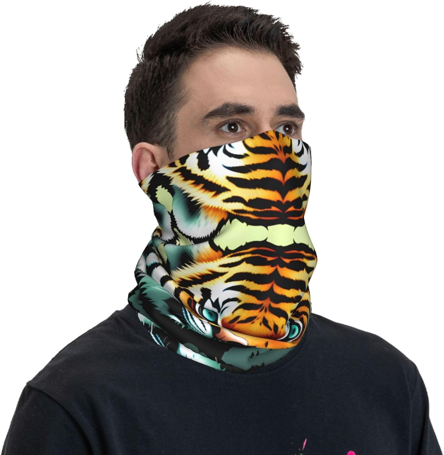 Little fat tiger head Printed Multifunctional sports headscarf Headband, face mask, wristband