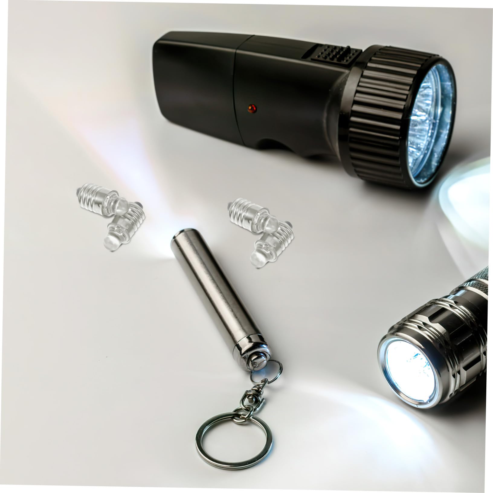 TEHAUX Lampadine LED Mini E10 per Torcia, 2 Pezzi, Argento