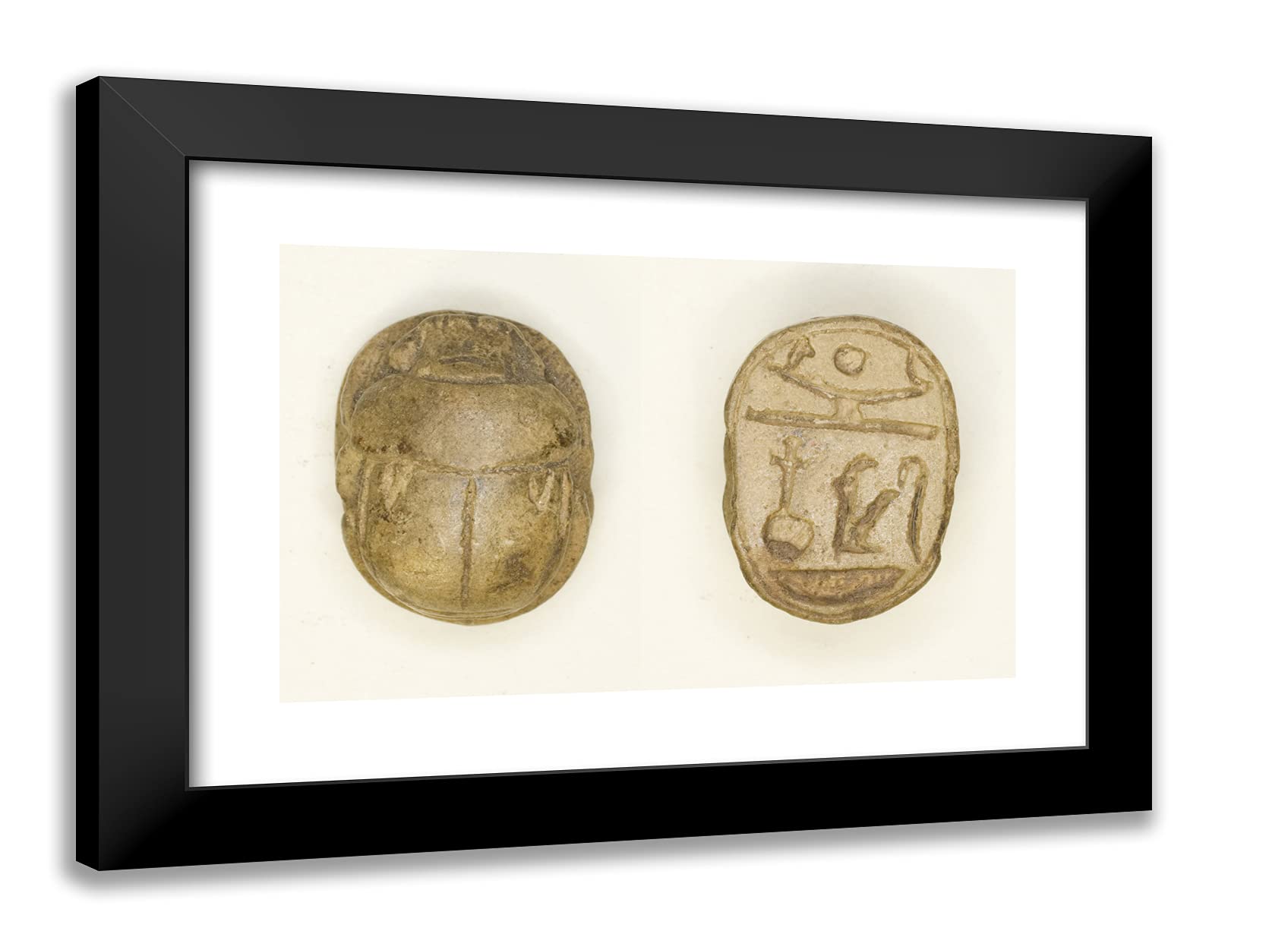 ArtDirectAncient Egyptian 24x18 Black Modern Framed Art Print Titled Scarab: Wish Formula