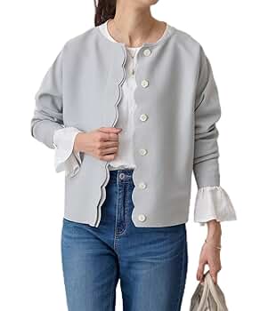 BEARDSLEY ビアズリースカラップ比翼カーディガン黒ブラックラウンド Amazon | [BEARDSLEY] [ビアズリー] スカラップ比翼カーディガン