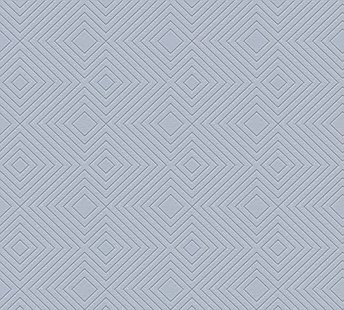 A.S. Création 3D Tapete Attractive geometrisch grafisch Vliestapete mit Glitzereffekt blau grau matt glänzend strukturiert 377586