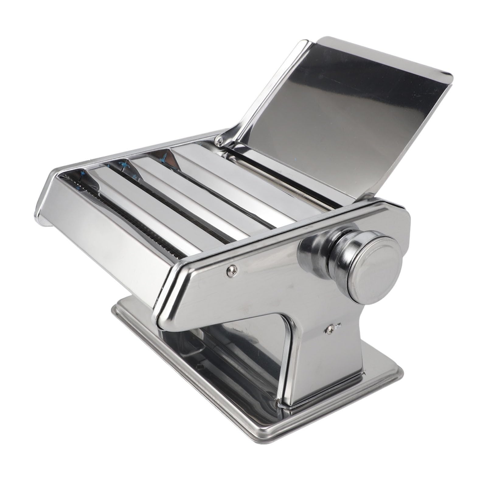 Máquina de Rodillo de Masa Manual de Acero Inoxidable con Múltiples Funciones, Fabricante de Fideos de Espesor Ajustable para Hacer Pasta (SILVER)