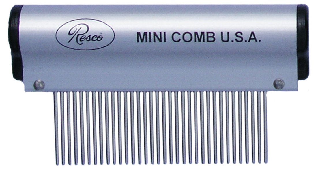 Resco Ergonomic Mini Pet Comb with Fine Tooth Spacing and 1 Inch Teeth