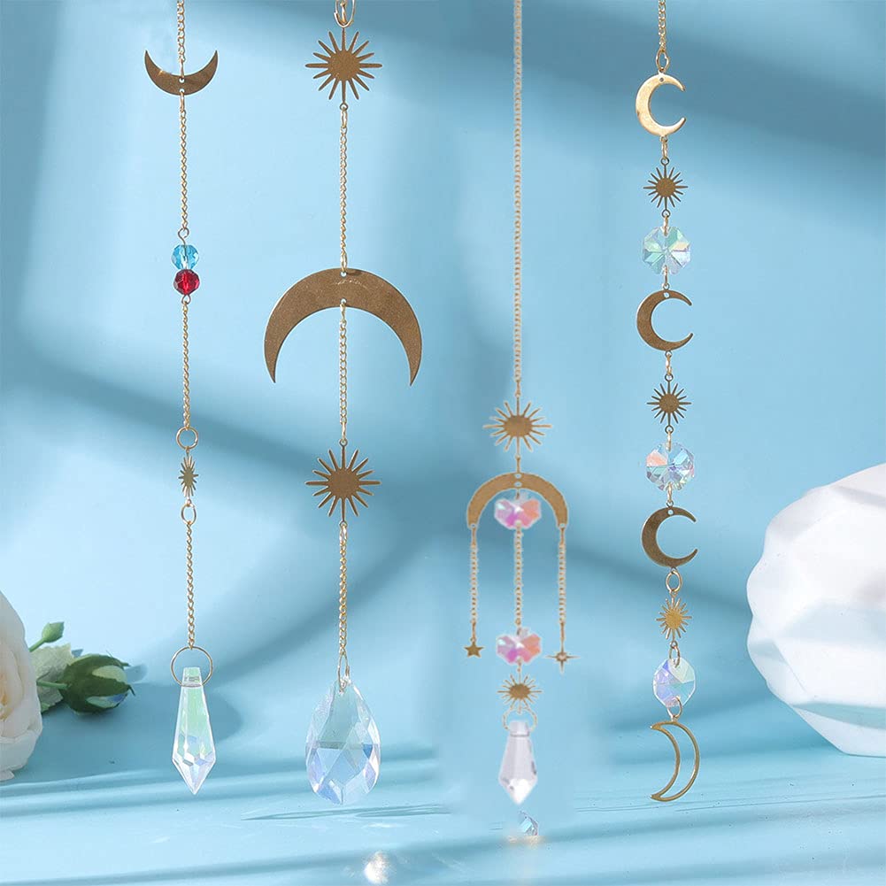Attrape-soleil En Cristal K9 – 2 Pendentifs Cœur, Prisme Arc-en-ciel, Chaîne Incluse, Décoration Fenêtre