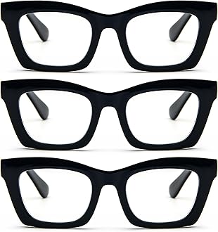 REAVEE Oprah Style Reading Glasses for Women, Blue Light Blocking Stylish Oversized Computer Readers Spring Hinge