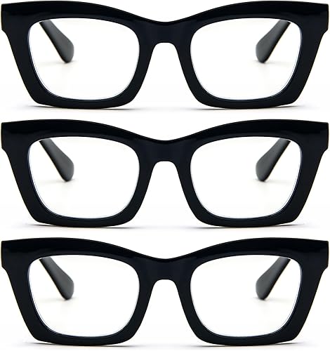 Miniatura 1 de REAVEE Oprah Style - Lentes de lectura para mujer, con bloqueo de luz azul, bonitos lentes cuadrados de gran tamaño, bisagra de resorte