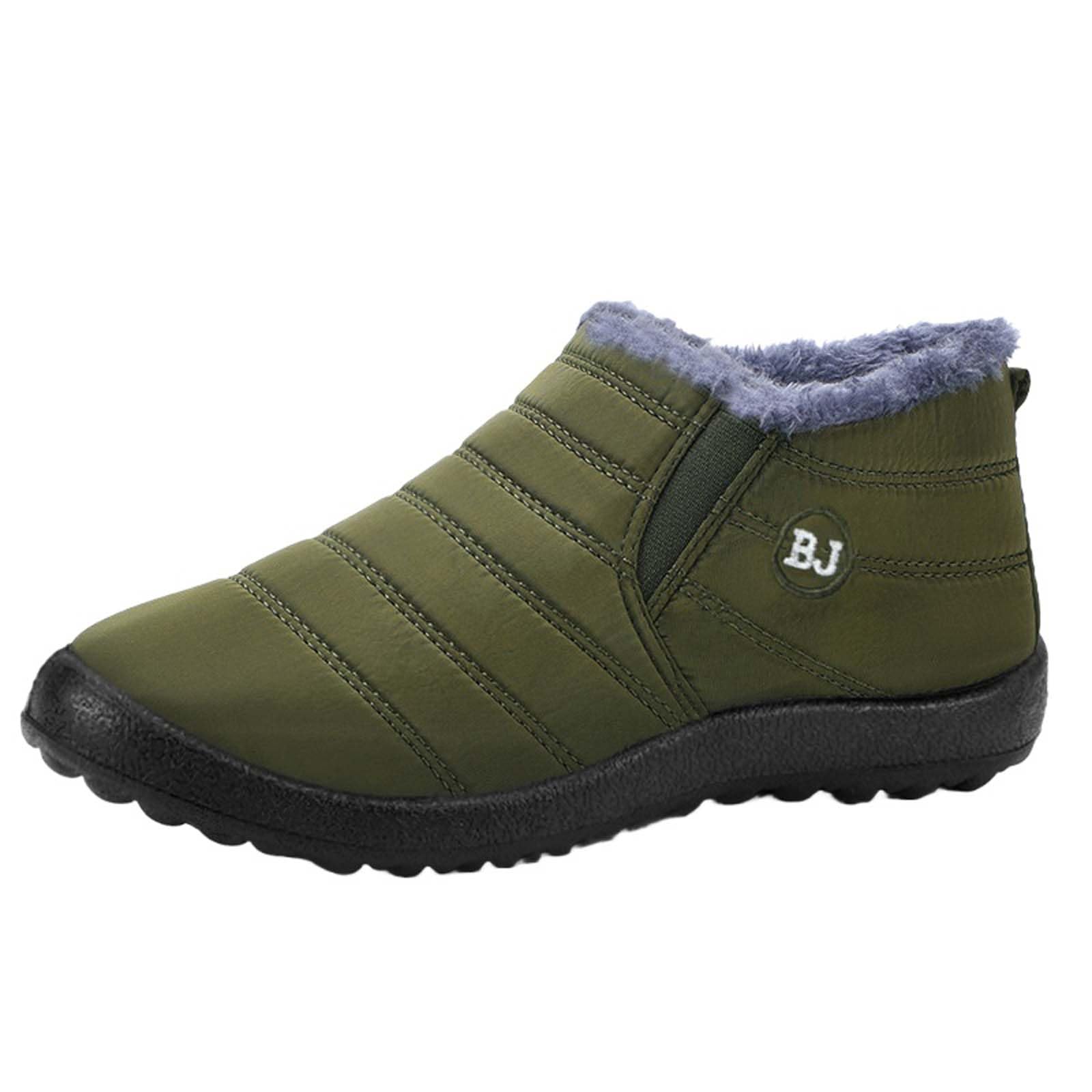 Snow Boots for Women Men Winter Lightweight Waterproof Anti-Slip Ankle Booties Comfortable Warm Fur Lined Slip On Outdoor