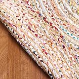 SAFAVIEH Area Rug 3' Round - Cape Cod Collection - Beige & Multi, Handmade Jute...