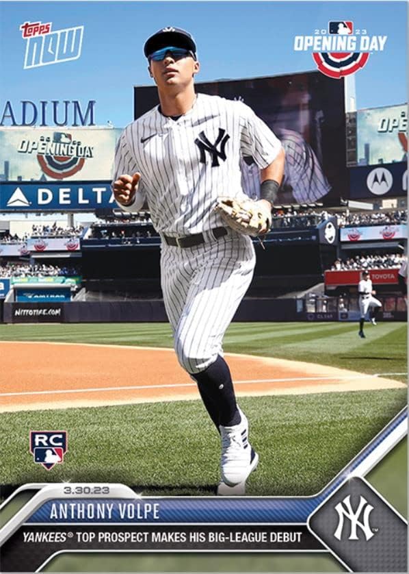 Topps Now Baseball #2 Anthony Volpe New York Yankees RC Rookie Big League Debut 1ª tarjeta oficial de la MLB Tarjeta comercial oficial de la MLB