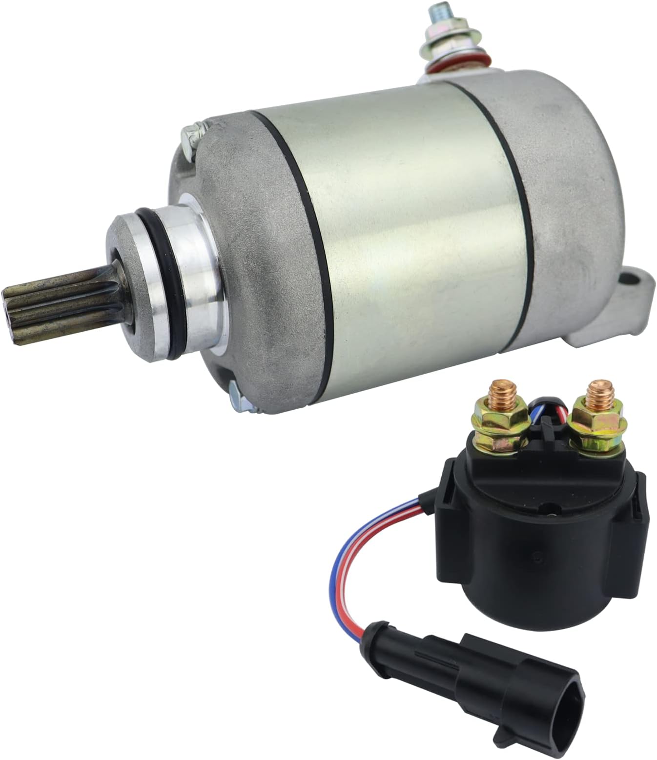 Starter Motor & Solenoid Relay for Polaris Outlaw 525 2007-2011, Outlaw 450 S 2008-2010, Outlaw 450 MXR 2009, 4011801