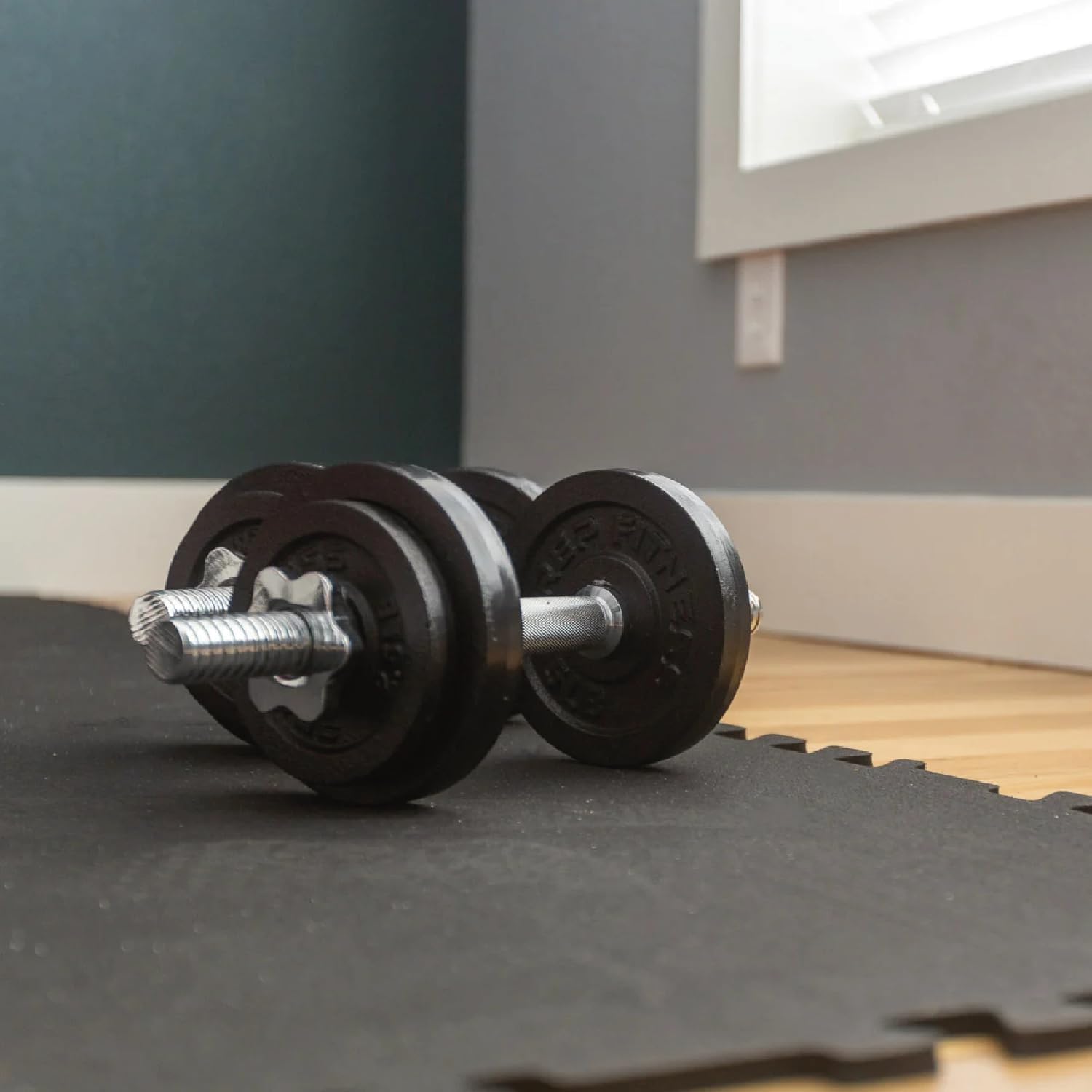 Puzzle Exercise Mat, Set of 24 Foam interlocking floor tiles, Protective Flooring, Interlocking Foam Floor, Non-Slip Tiles for Fitness Equipment Workout Cushion and Floor Protection (6 Set of 24x24in)