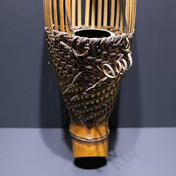 Amazon.co.jp: 花籠武関翠月作吊り下げ型竹籠花入れ花生竹編み籠