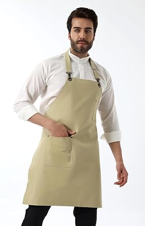 Barista Boyundan Askılı Önlük Tek Cepli - Bej