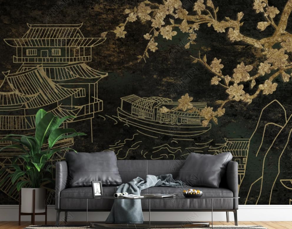 Poster géant mural intissé paysage architectural ancien de haute qualité