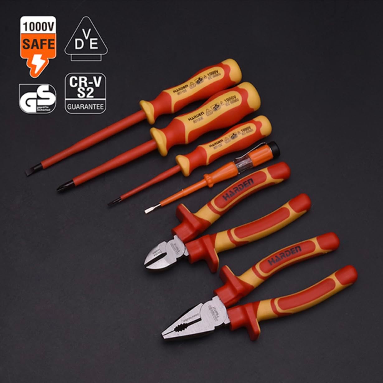Edward Tools 6 Piece Insulated Screwdriver Set - 1000 Volt Phillips and Slotted Screwdrivers for Electricians - Magnetic Tips and Ergo Handles - Included Voltage Detector